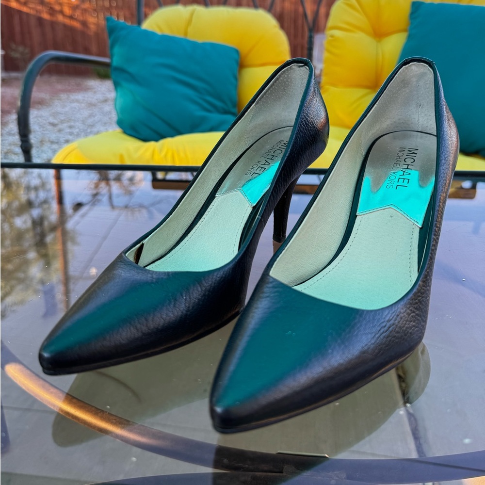 Michael Kors Leather Black Pointy Pumps Heels